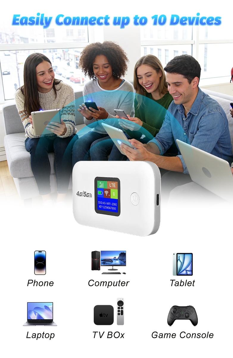 5G/4G LTE WiFi Mobile Hotspot,150Mbps High Speed,Connect Up to10+ Devices,Pocket Mobile Router for Home/Business/RV/Cruise,Hotspot Device