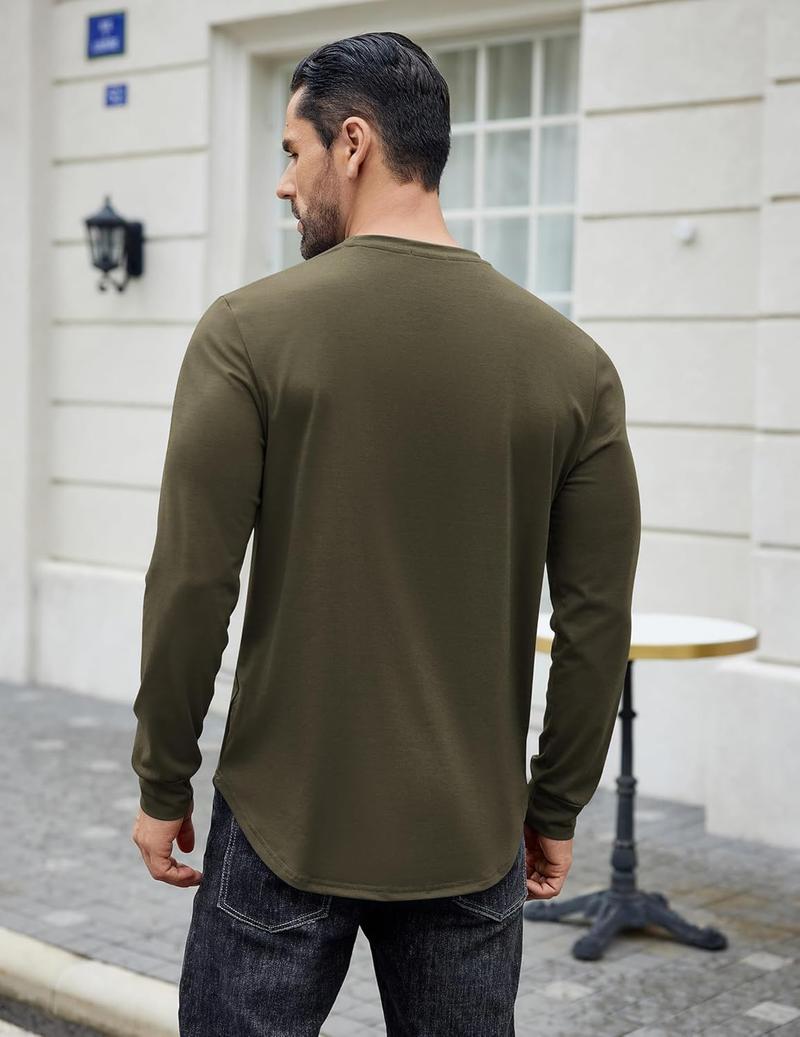 COOFANDY Mens Cotton T-Shirt Crew Neck Long Sleeve Tee Shirts Hipster Hip Hop Longline Casual Tops Gym Muscle Shirts COOFANDY Mens Cotton T-Shirt Crew Neck Long Sleeve Tee Shirts Hipster Hip Hop Longline Casual Tops Gym Muscle Shirts