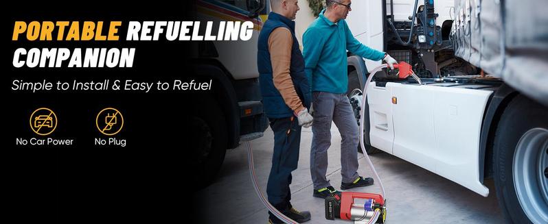 Portable Diesel Transfer Pump, TaskStar Battery Powered 12GPM Cordless Fuel Pump Kit w/ 4.0Ah Battery, Nozzle&Hose for Diesel, Kerosene& Biodiesel