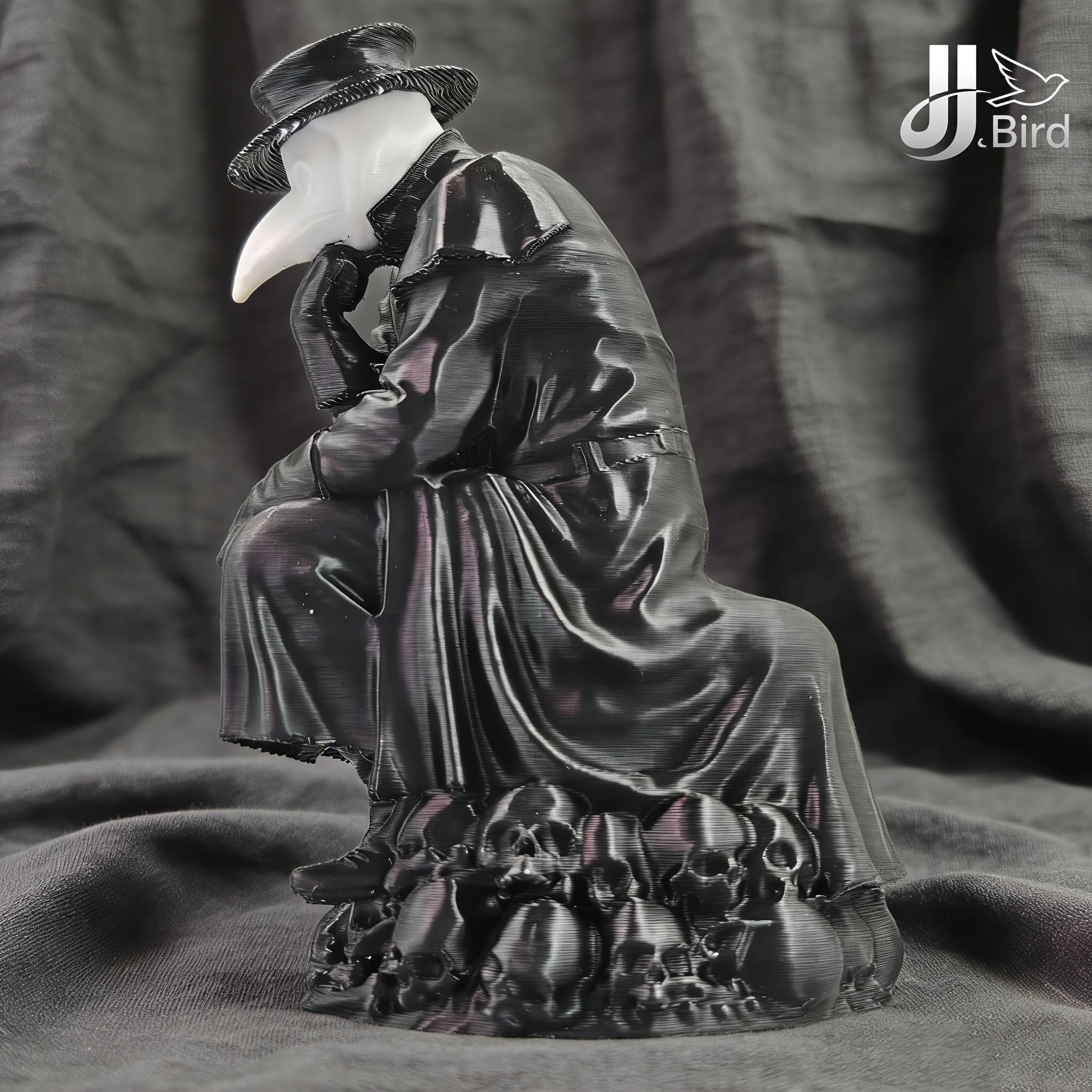 Thinking Pandemic Doctor Model Decoration, Collectible Figure, Home Room Bookshelf Decor, Desktop Ornament, Dark Vintage Style Statue