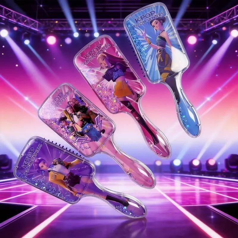 Kpop Hair Comb Square Pad Cartoon Design High-Quality Long Handle Sandfall Styling Brush Universal Hairbrush Fashion Hair Care