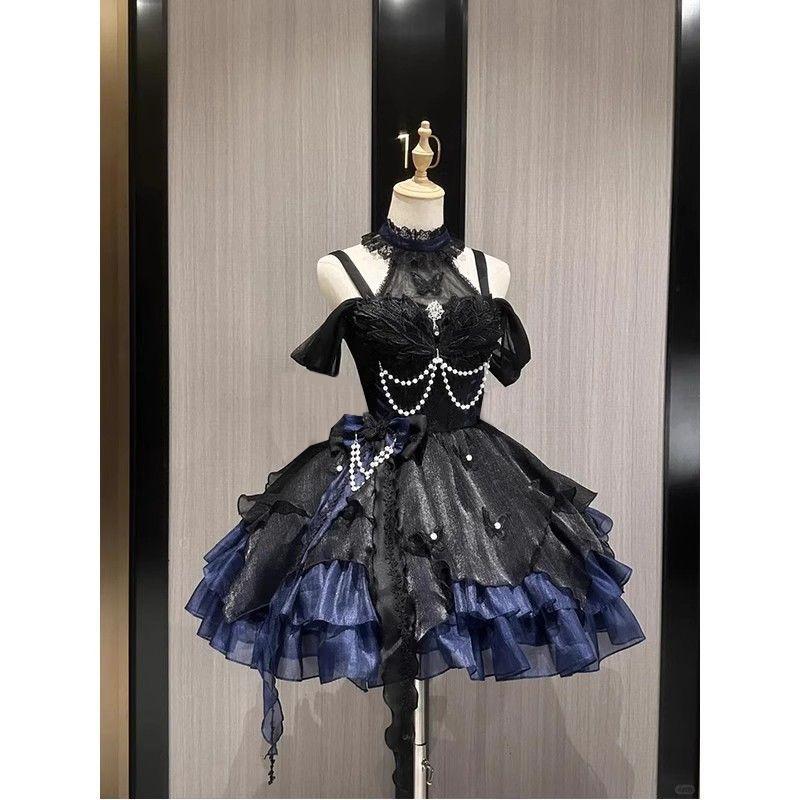 Sweet Japanese Lolita Strap Dress Lace Bow Kawaii Cosplay Party Daily Elegant Soft Chiffon Afternoon Tea Jsk Outfits 2026 Summer
