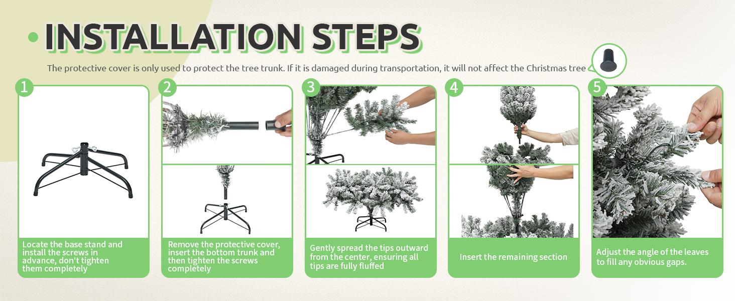 YITAHOME 6/7.5/9 FT Artificial Christmas Tree(without Light), with PVC Tips, Ideal for Home, Office Decoration, Party