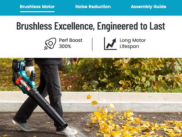 Seesii 40V Cordless Electric Leaf Blower/Snow Blower Cordless, 680CFM/210MPH Brushless Motor with 2 * 5200 mAh Batteries and 2*Chargers, Variable Speed Control & Turbo Button, Electric Blower for Lawn Care/Debris/Dust