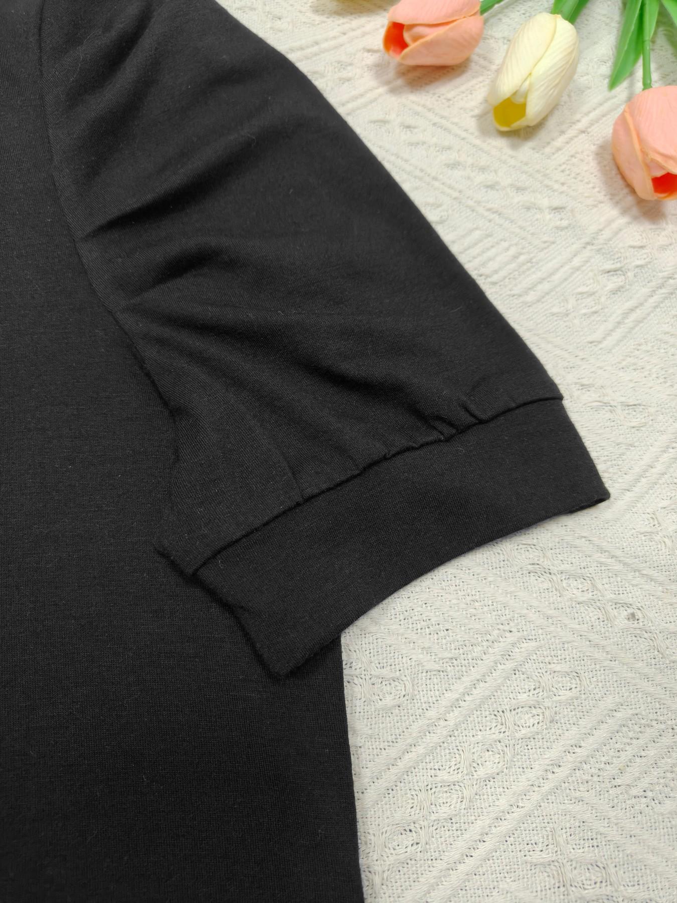 New Summer Women's Round Neck Puff Sleeve T-Shirt, Fitted Slimming Top, Elegant Versatile Casual High-End Style, Unique Design