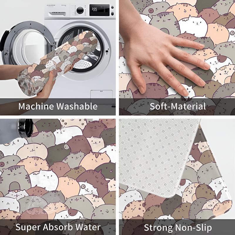 Classic Artwork T-Takashi Cool M-Murakami Floor Mat Flannel Rugs Soft Warmth Floor Mat Thickened Non-Slip for Room Home Decor Door Mat Strong Water Absorption Upgraded Anti-Slip Backing Easy to Clean