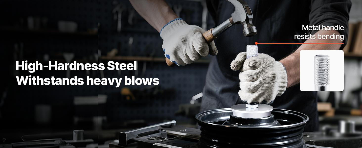 VEVOR Bearing Press Kit, 10 Pcs, Bearing Race and Seal Driver Set with 9 Bushings and Handle Shaft, Bushing Driver Tool Set, Heavy Duty Aluminum Alloy Removal Installation Tool Kit with Storage Case