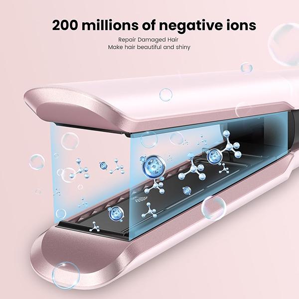 Slopehill Air Hair Straightener 2-in-1 Wet-to-Dry Blow Dryer & Straightener LCD Display Adjustable Temperature Fast-Heating High-Speed Airflow 200 Million Negative Ions Salon-Quality Suitable for Hair Types 1A–3C Medium-to-Long Hair (12–32in)