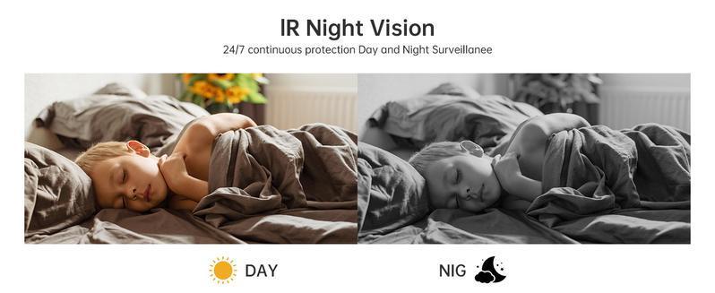 2MP/3MP Smart AI Camera,WiFi Pan-Tilt Security Camera with Human Detection, Wired,2-Way Audio, IR Night Vision, IP64, Cloud/TF Storage, White