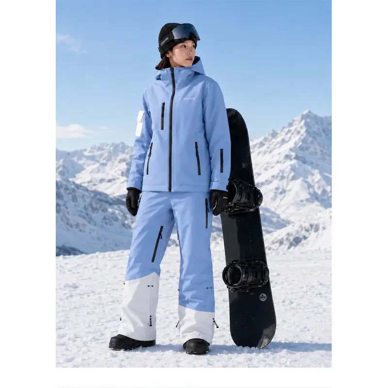 Unisex 2-Piece Thick Waterproof Ski Suit Set - Strapped Snowboard Jacket & Outfit, Outdoor Windproof Warm Fashion Accessory Set