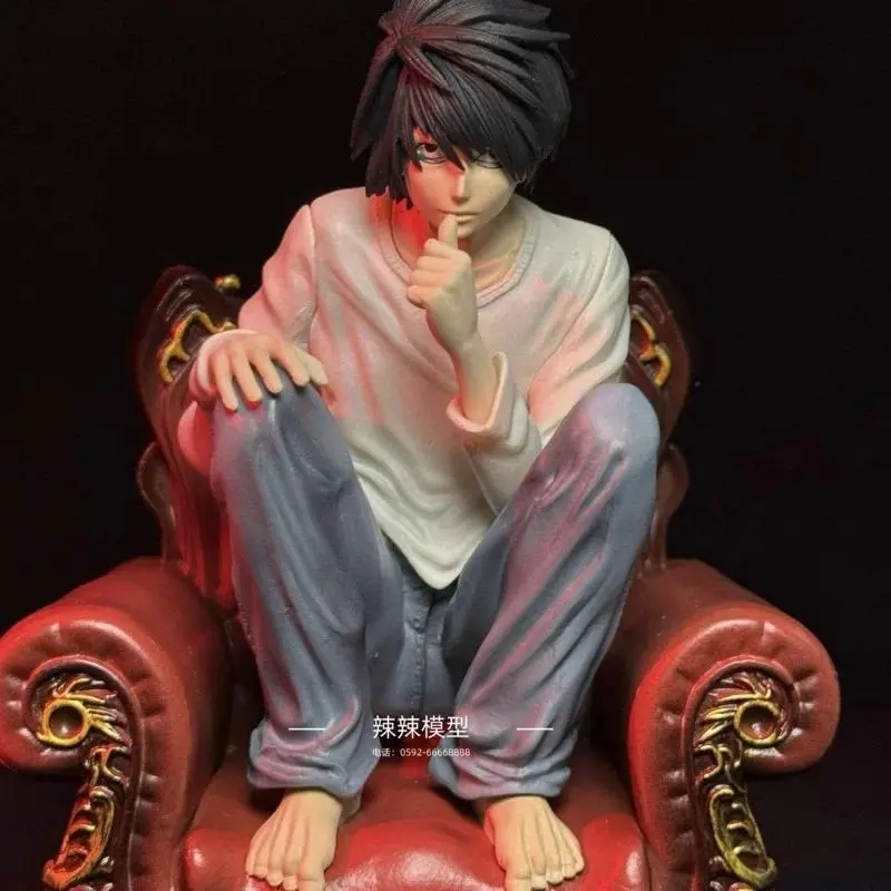 2026 new hot item  In Stock Full Painted Death Note L. Lawliet Squatting Sofa Figurine Model Death Note Figure Character Anime Toy Random