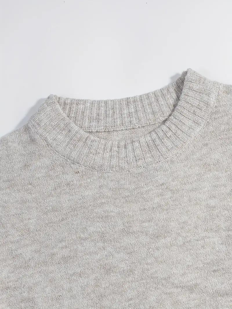 Women's Vintage Knit Sweater, Fall Winter New Round Neck Loose Fit Casual Soft Comfortable Top, Elegant High-End Slimming Design Women's Vintage Knit Sweater, Fall Winter New Round Neck Loose Fit Casual Soft Comfortable Top, Elegant High-End Slimming Design