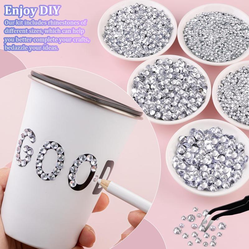 1 Box Shiny Silver Semi-circular Rhinestones, Elegant Rhinestone Decorated, 24 Grids Multi-sized Flat Bottomed Resin Diamond Nail Charms DIY Glasses Mirror Nail Materials