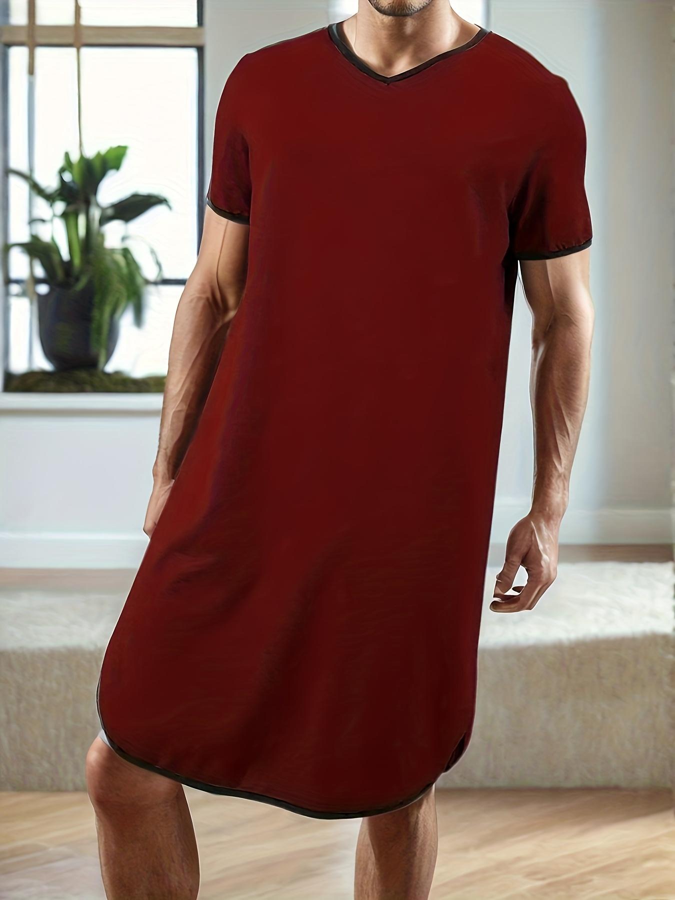 Men's Sleepwear Loungewear Spring Summer Short Sleeve Round Neck Loose Fit Breathable Soft Fabric Casual Home Wear Comfortable Pajamas