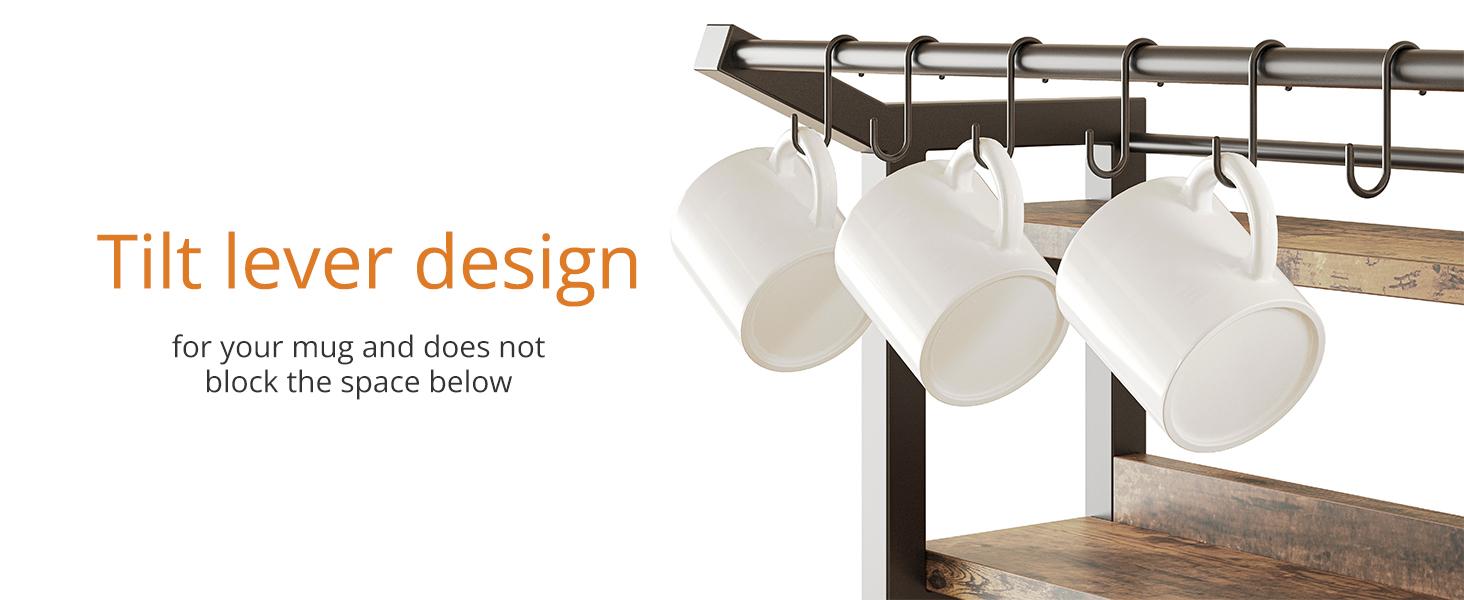 IRONCK Bakers Rack with Power Outlet, Microwave Stand with Storage, Coffee bar with 9 Hooks, 5 Tier Large Storage Capacity and Strong Metal Material for Kitchen, Vintage Brown Easy to Assemble IRONCK Bakers Rack with Power Outlet, Microwave Stand with Storage, Coffee bar with 9 Hooks, 5 Tier Large Storage Capacity and Strong Metal Material for Kitchen, Vintage Brown Easy to Assemble