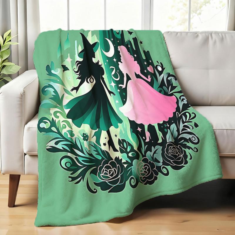 Trendy Blanket Elphaba Glinda Wicked the Musical Smooth blanket Great for bedroom beds sofas picnics and travel throws