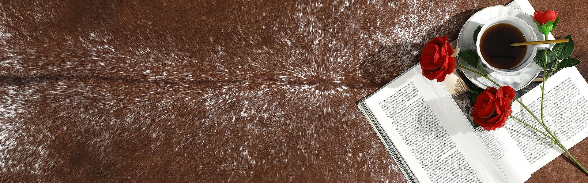 LOCHAS Premium 100% Polyester Cowhide Rug Western Style Animal Print Faux Fur Soft Comfortable Durable Easy to Clean Decor for Bedroom Living Room