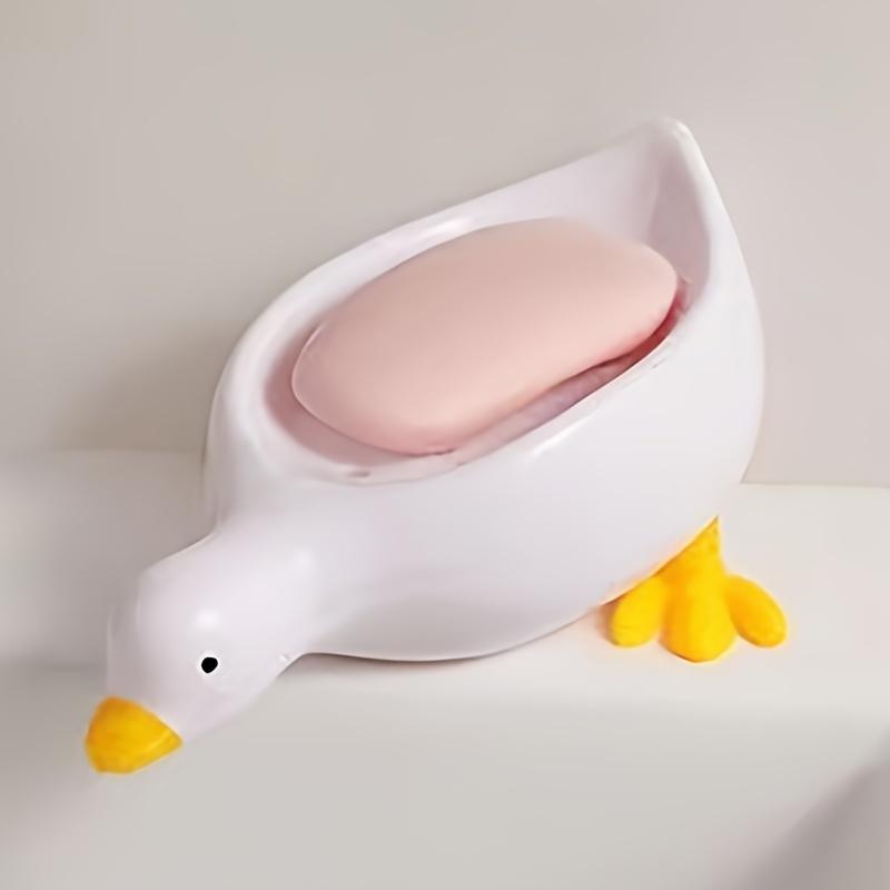 Duck Design Soap Dish, Cute Soap Bar Holder, Soap Bar Drain Dish, Soap Tray, Bathroom Supplies, Home Supplies, Bathroom Accessories