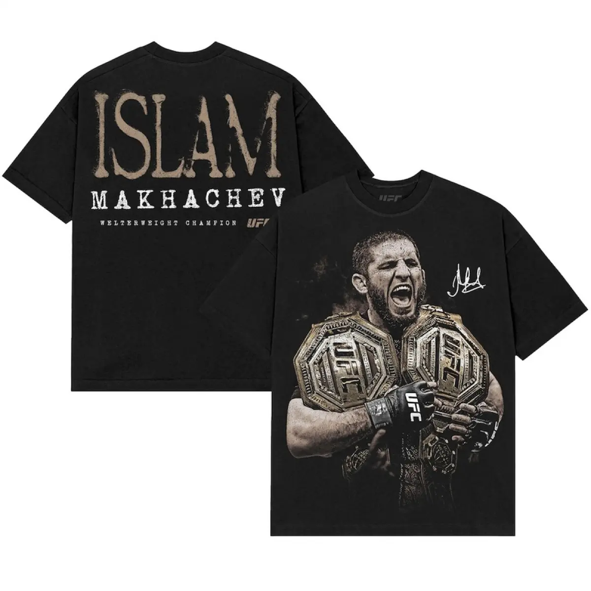 [Graphic Tee]COMBATWEAR Islam Makhachev UFC Graphic T-Shirt Unisex Cotton Casual MMA Fan Tee street wear