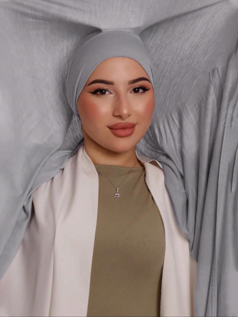 1pc Instant Jersey Hijab with Undercap, Silky Soft Breathable Fabric, Casual Plain Design, Ideal for All Seasons & Special Occasions, Stretchy Hijab