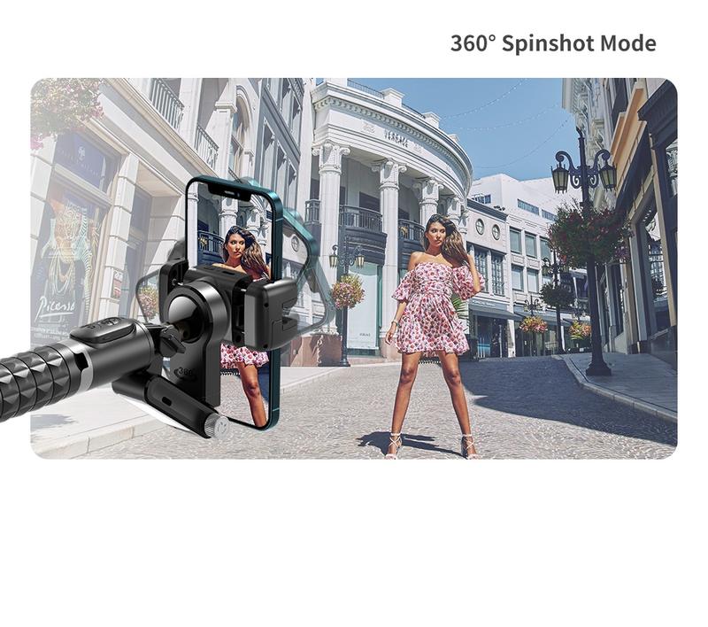 Selfie Q18 with 2D Gimbal and Tripod, Remote LED Light, Anti-Shake and Face Recognition for Perfect Photos, Smartphone Vlogging Kit