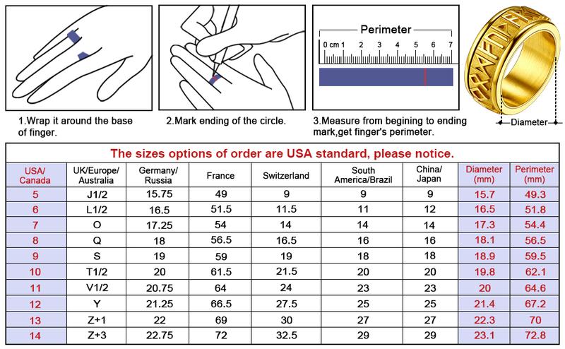 FaithHeart Rune Ring Viking Norse Style Anxiety Ring For Unisex Stainless Steel
