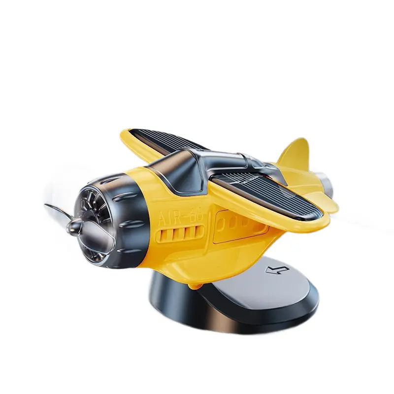 Car Solar Ornament Airplane Dashboard Powered Rotating Tesla Decor Decoration Electric Gifts Interior Ornaments Accessories Solar-Powered Sive Air Auto Automatic Bulk Christmas Cool Decorations Glow Light Operation Owners Plane Put Things