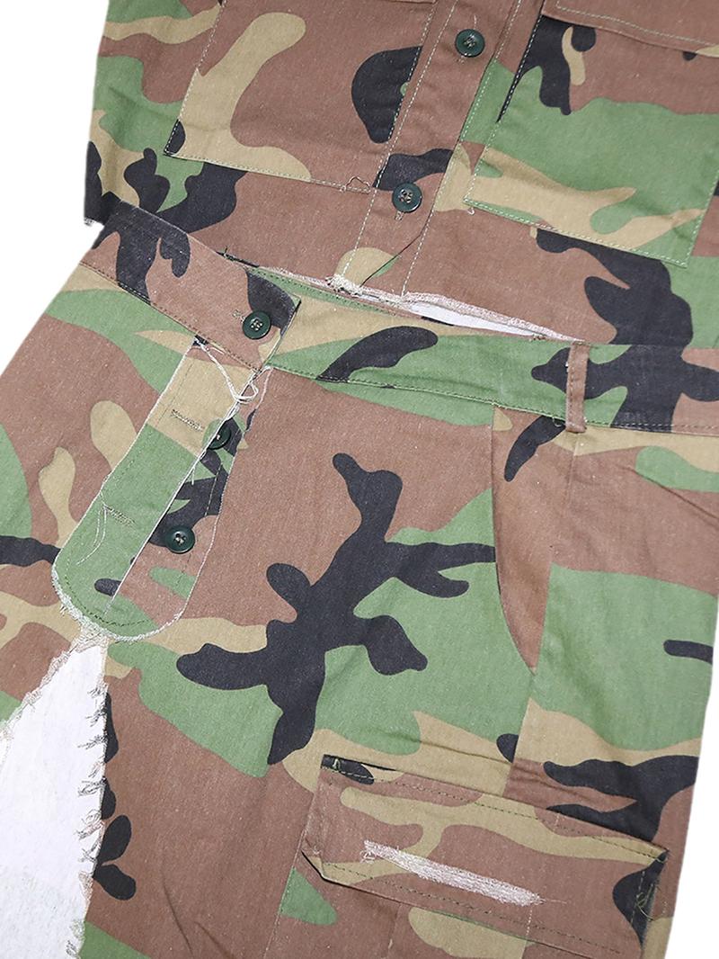 Women's Camo Print Top & Skirt Two-piece Set, Casual Fashion Short Sleeve Top & Long Skirt for Daily Outdoor Wear, Ladies Summer Clothes