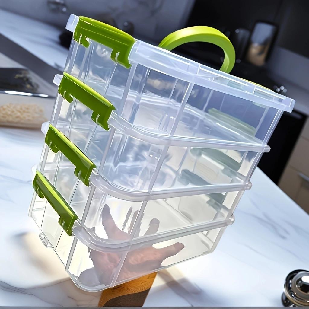 Portable Desktop Organizer Box, Stackable Toy Storage Shelf, Multi-Compartment Storage Bin, Desk Organization Solution