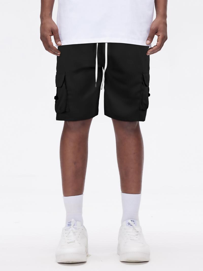 GINGTTO Mens Twill Cargo Shorts Elastic Relaxed Fit Casual Drawstring Work Shorts