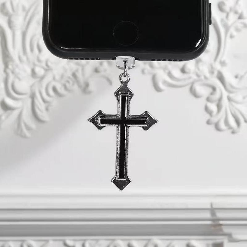 Apple Phone Charging Port Dust Plug Type-C Earphone Cross Stand, Protective Charger Hole Cover, Essential Accessory for iPhone Users, Cell Phone Charm