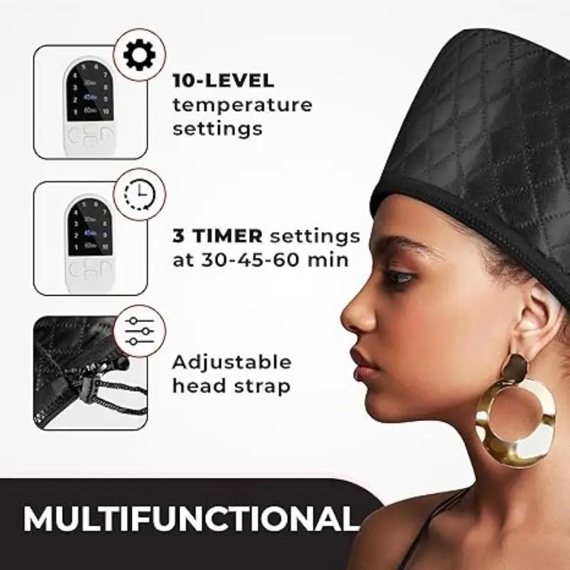 Adjustable Temperature Heating Cap for Home Use, Deep Conditioning Heat Cap for Hair Care, Ideal Gift for Girlfriend