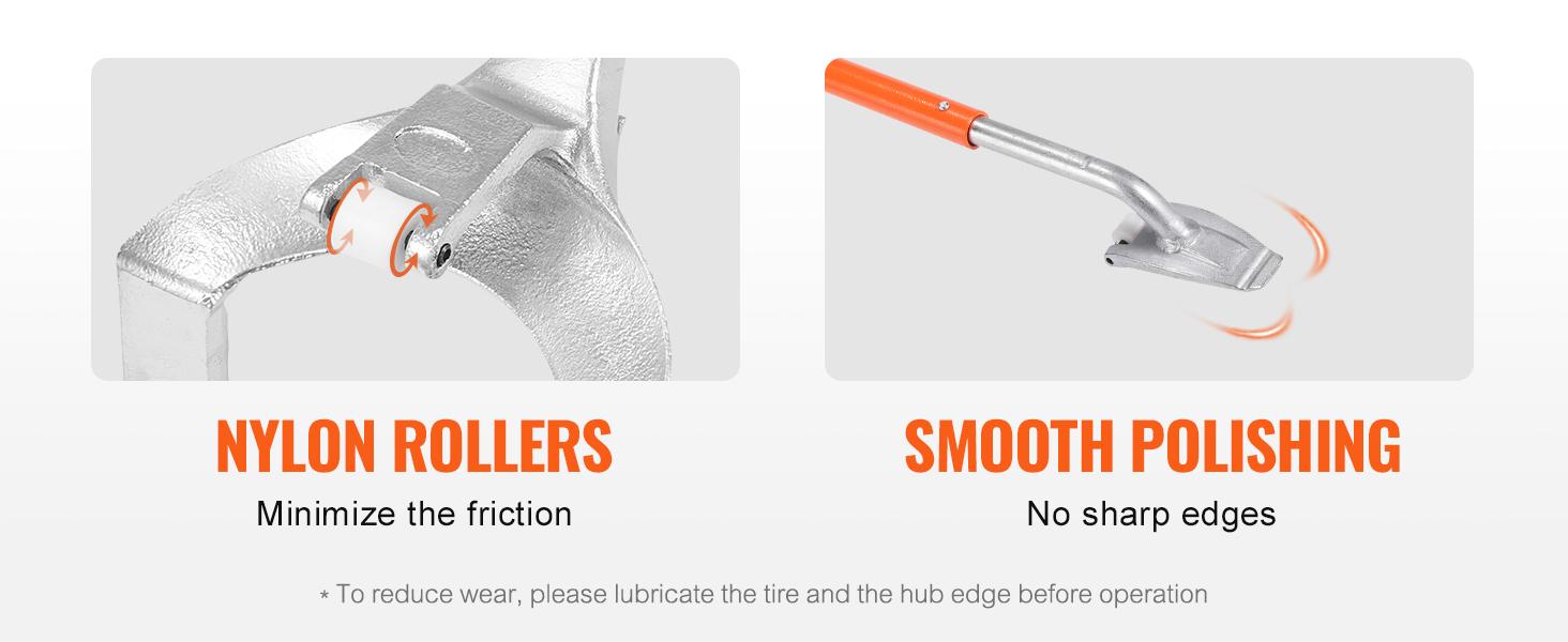 VEVOR Tire Mount Demount Tool, 22.5-24.5 Manual Steel Tire Changer Mount Demount Removal Tool, with Extra Bead Holder, Tubeless Truck Bead Breaker, 3 PCS Tire Changing Tools, Orange