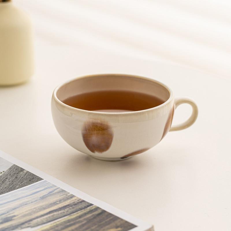 Classic Vintage Kiln-Changed Glazed Ceramic Cup, Soup Cup, Coffee Mug, Office Water Bottle, Afternoon Tea Cup, Mug for Office and Home, Dishwasher and Microwave Safe Perfect Gift for Coffee Lovers, Stylish Latte Art Mug