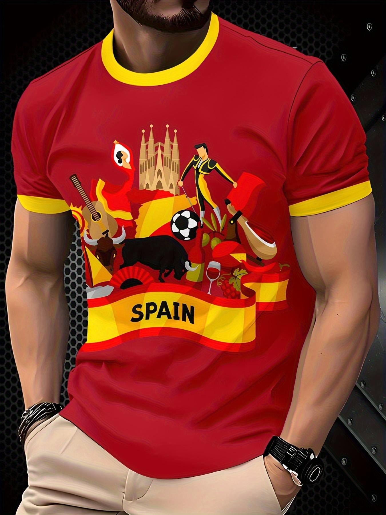 Barcelona Style Soccer Jersey, Round Neck Comfortable Sportswear, Ideal for Football Matches, Training, Casual Wear, Holiday, Gift