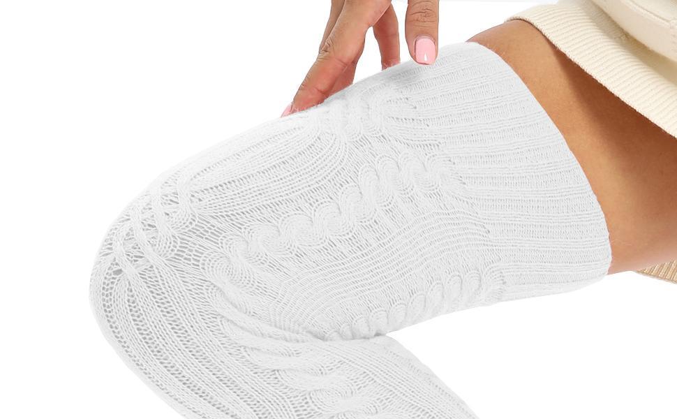 Women's Thigh High Socks Over the Knee Knit Socks, Winter Leg Warmers Stockings Knee High Tube Arctic Fleece