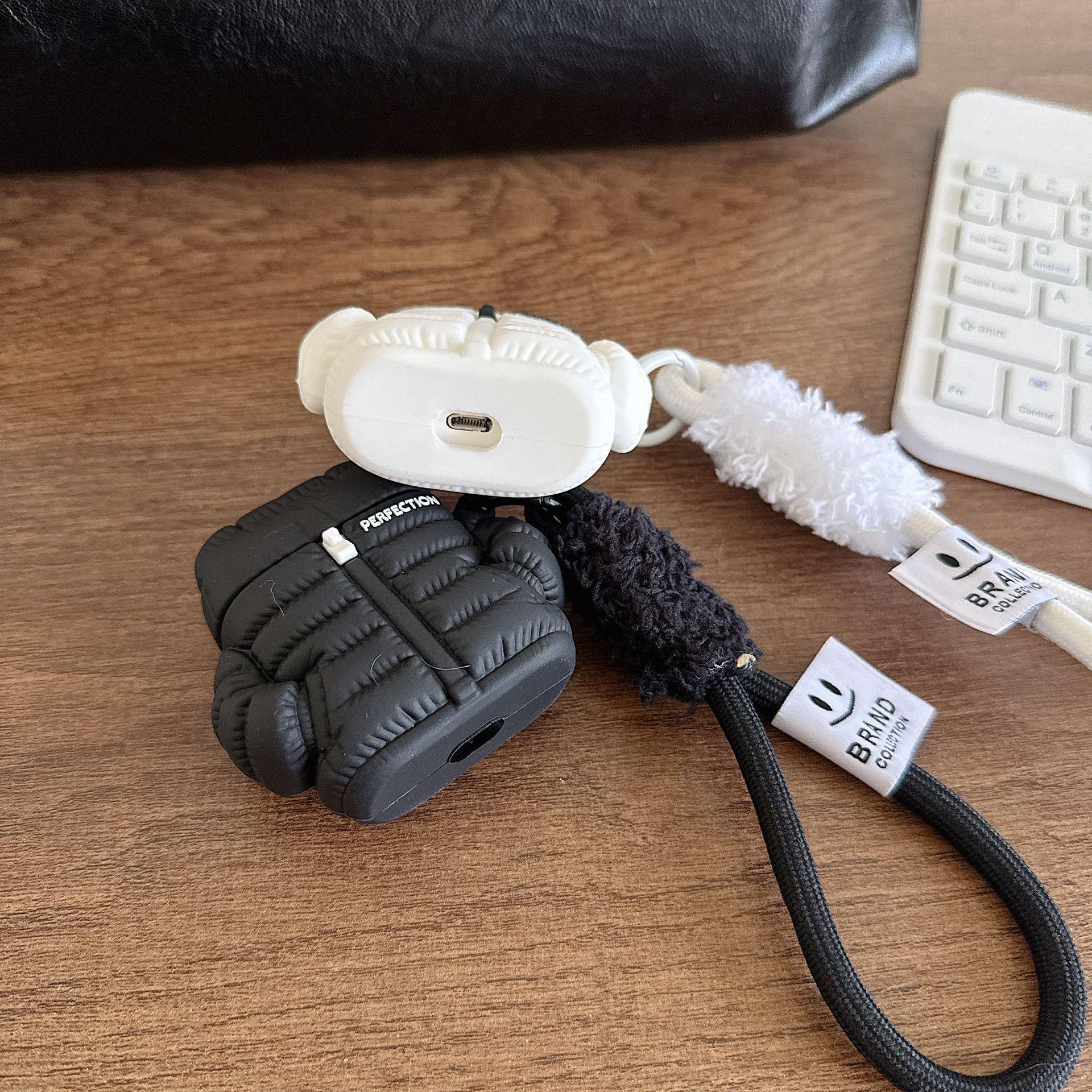 1 down jacket shaped headphone case, cute wireless Bluetooth headphone case, drop resistant, durable and stylish accessory, suitable for AirPods pro3/1/2/3/4/pro/pro2 (shape may vary depending on model)