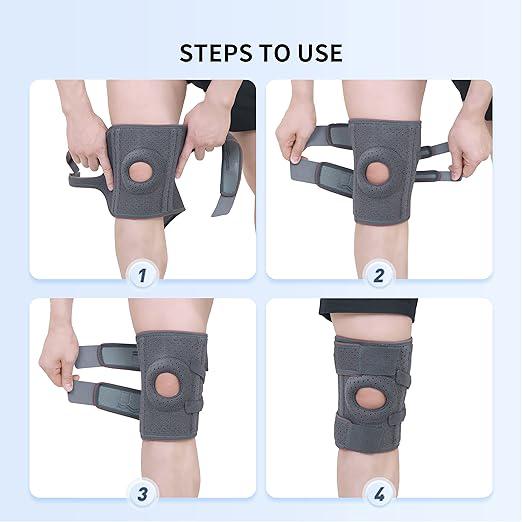 Ollas Professional Sports Knee Brace for Runner Workout Gym Basketball Volleyball Hiking Spicy Dill Knee Pain Relief Adjustable Patellar Belt Breathable Sponge Knee Pads