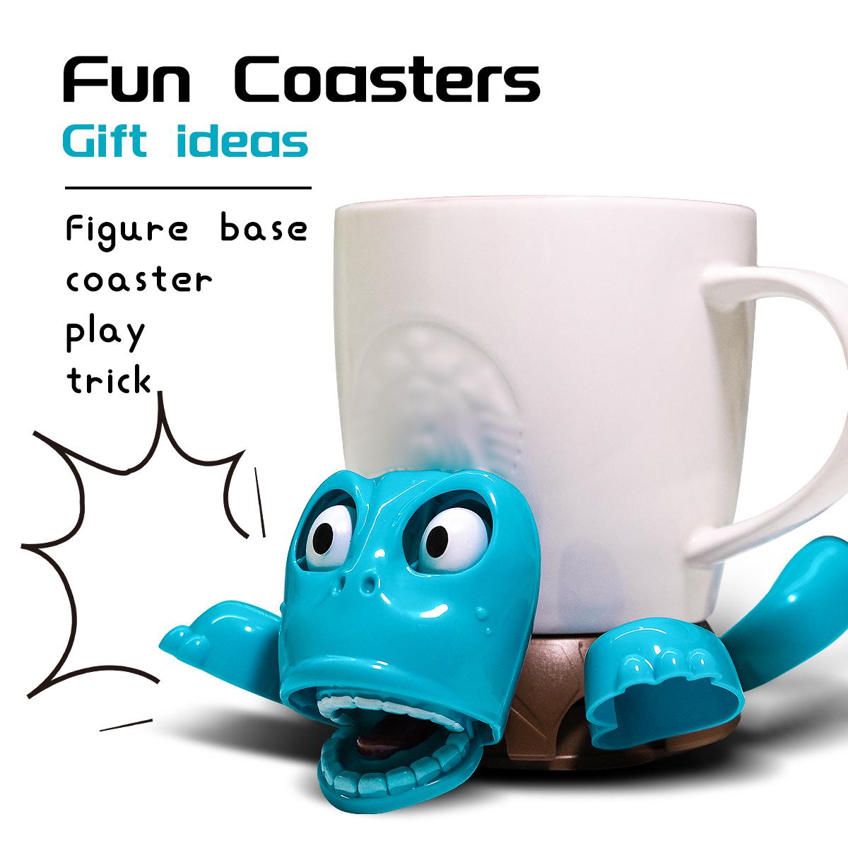 Screaming Turtle Coaster, 3D Printed Funnywith Interactive Expression, Hilarious OpenEved When Put a Glass on His Back, TurtleCup Holder, Home Decor & KitchenAccessories, Gag Gift for Tortoise Lovers