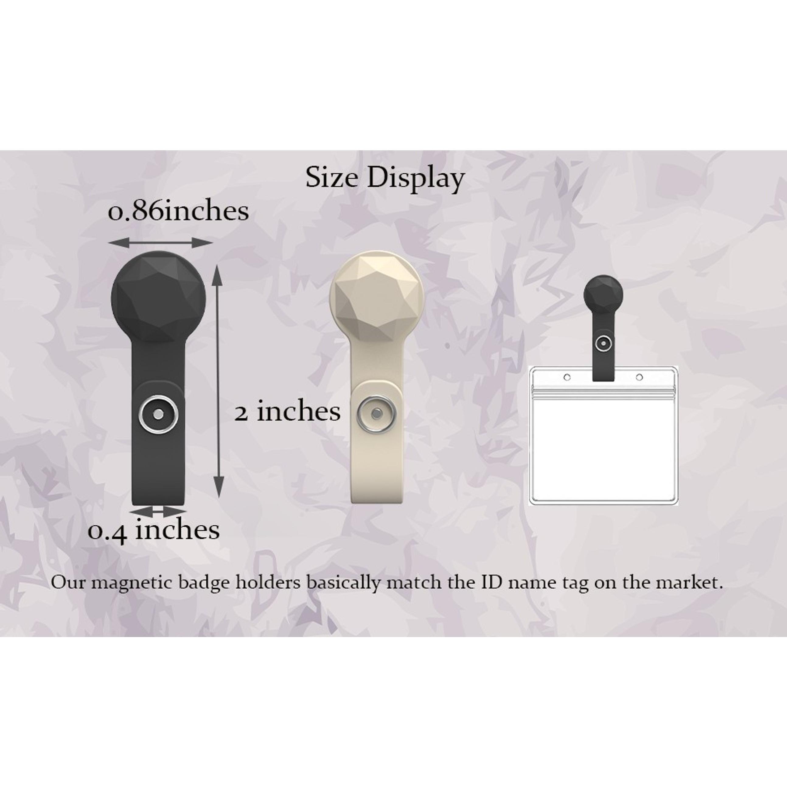 2 Pack Magnetic Name Tag Holder - Diamond Design Strong Magnetic Badge Holder - Name Badge Holder for Everyone to Keep Clothes Traceless (Beige+Black)