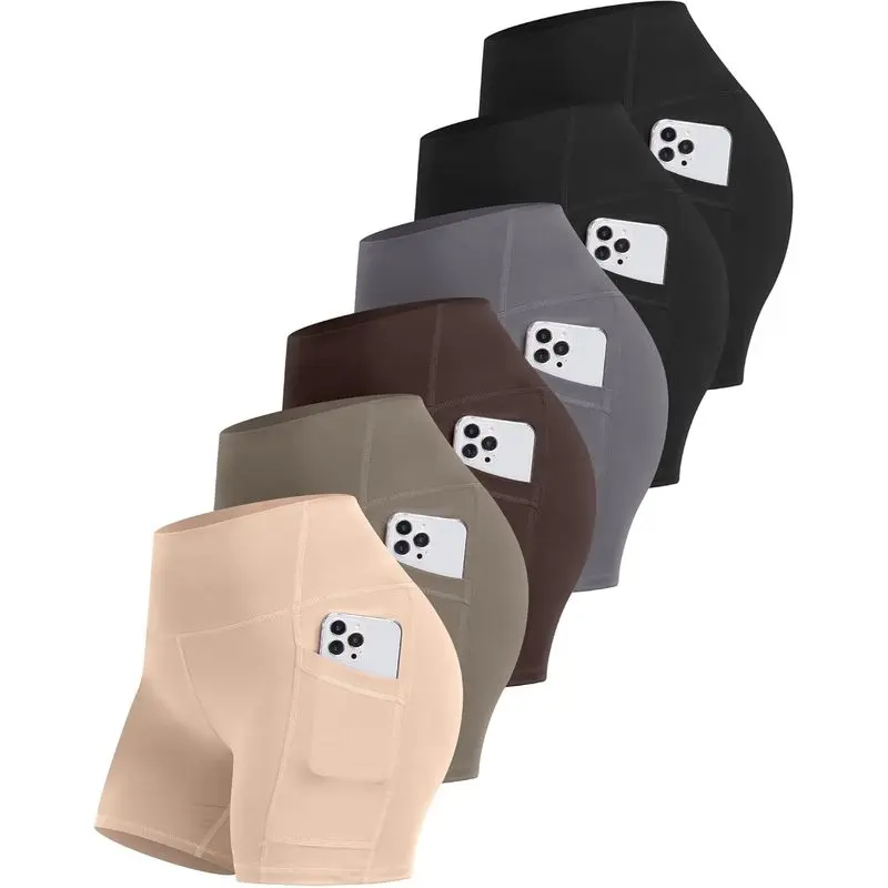 6 Packs - Black/Black/Grey/Brown/Nude/Khaki