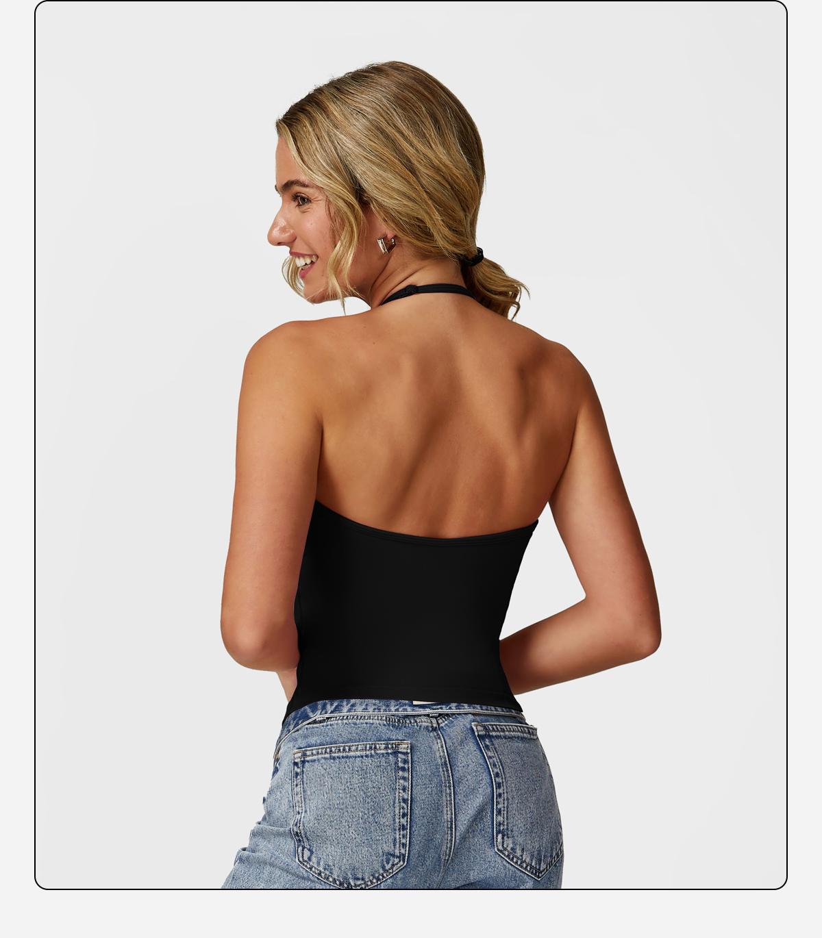 MFVIM Women's Fit Camisole with Built-in Bra Spaghetti Straps Basic Nylon Western Outfits Casual Sleeveless Cropped Tank Corset Spandex SpringStatements