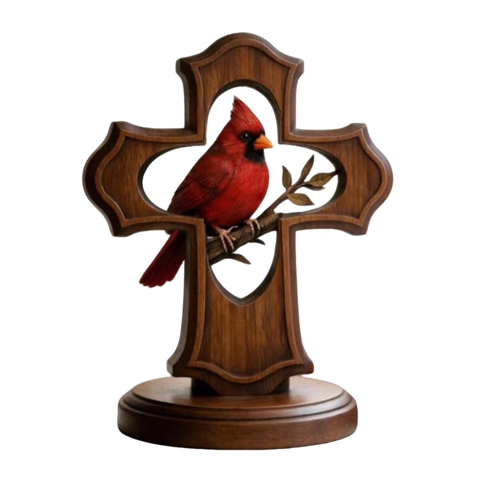 Cardinal Cross Pendant Necklace, Elegant Jewelry Accessory for Women & Girls, Perfect Gift Idea for Special Occasions