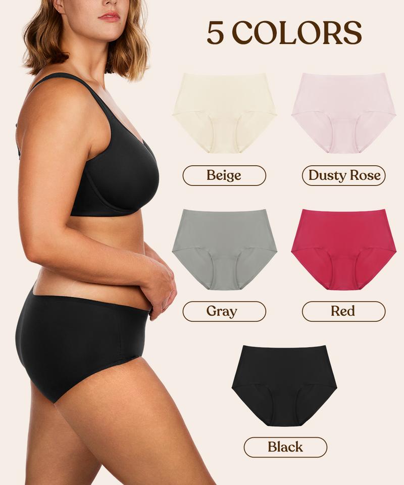 HSIA FlexiFit Soft Stretch Seamless Breathable Comfort No Show Women's Briefs Basic Casual Underwear 3 pack/5 pack Panties Womenswear