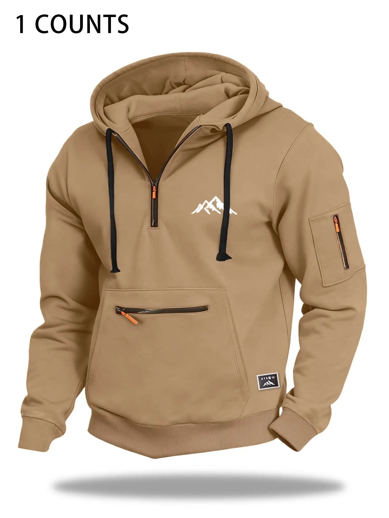 Autumn Winter Thick Zipper Hoodie, Casual Loose Fit Design, Fashionable Simple Sports Sweatshirt, Essential for Outdoor Enthusiasts