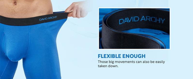 7 Pack Davd Archy Men's Bamboo Rayon Menswear Boxer Briefs, Wicking Moisture&Cool, Support Fly Pouch, Soft Machine Washable, Seamless Fabric Spandex Breathable Undergarments Fashion