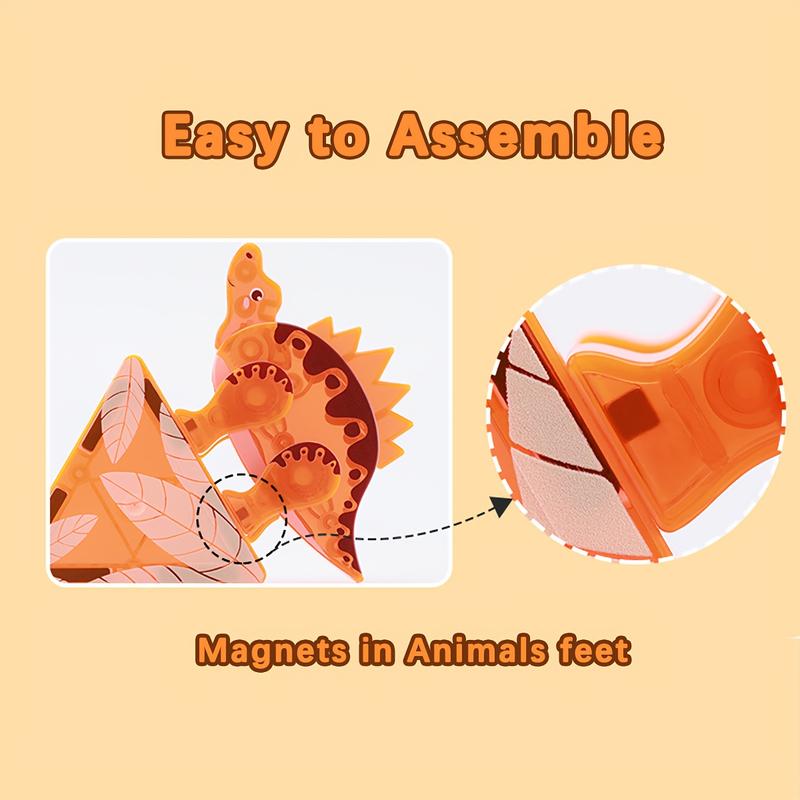 3D Animal Dinosaur Farm Creative Magnetic Blocks, Penguin Arctic Bear Magnet Tiles, Kids Toy Set, Best Gift for Boys & Girls