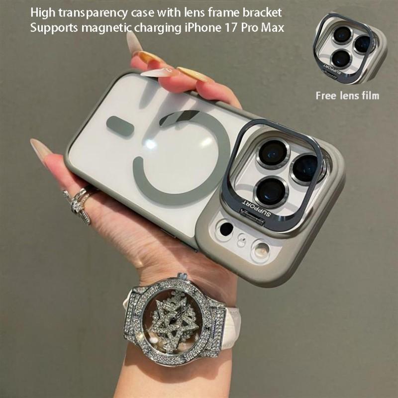 Newly Upgraded iPhone 17 Pro Max Magnetic Case | Ergonomic Anti-Slip Comfort Grip | Protective Anti-Scratch New Magnetic Icon Process | Magsafe with Lens Cover | Hidden Metal Stand | Shockproof & Drop Resistant | Elegant Phone-Mate Gift Casing Accessories