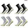 Men's Athletic Crew Compression Workout Socks Set - 1-4 Pairs, Elastic Nylon Fabric, Breathable, Moisture-Wicking, Secure Fit, Non-Slip Grip, for Football, Gym Training, Tennis, Riding, Cycling