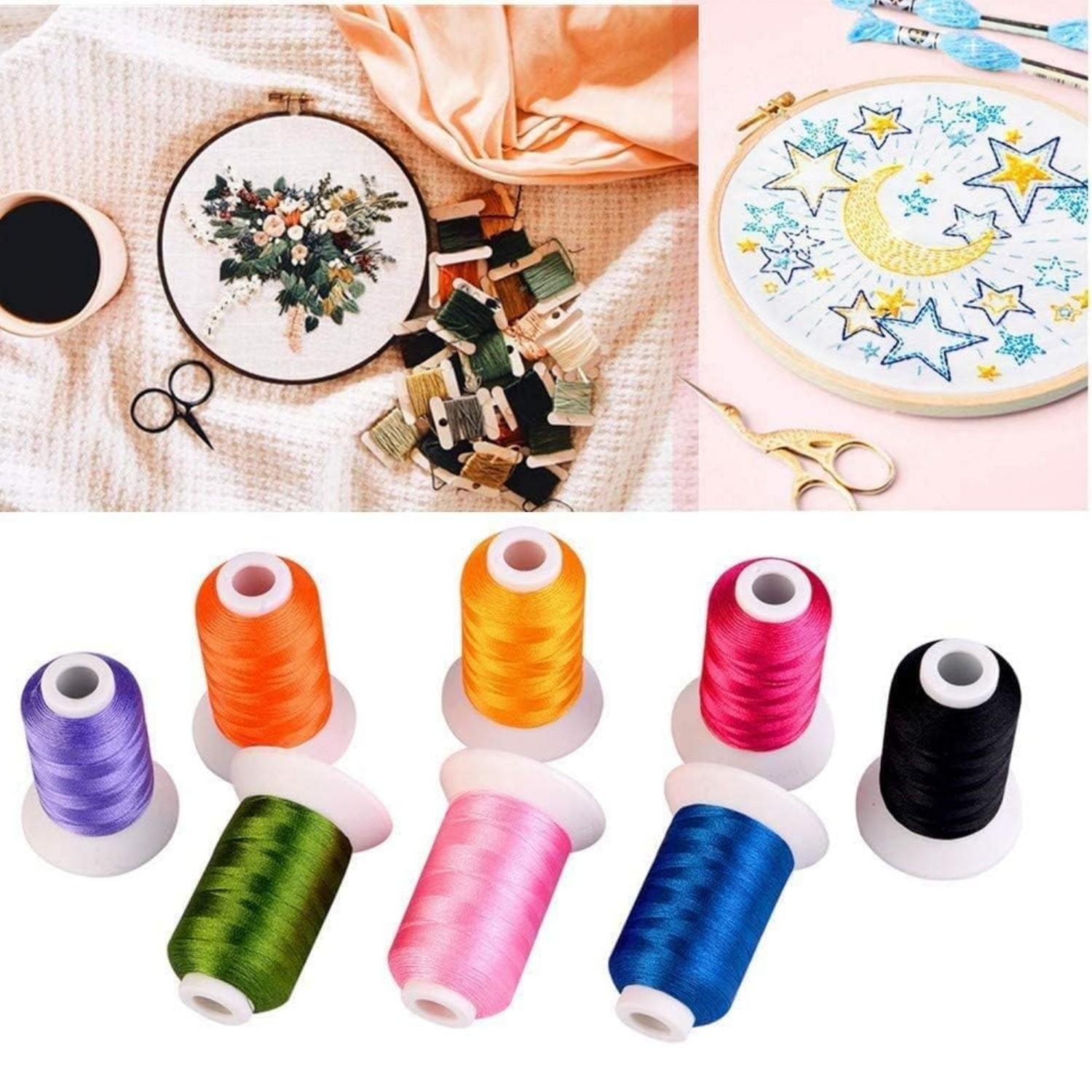 15 Spools Black and White Polyester Machine Embroidery Thread, 40wt, 1000m (1100 Yards), Compatible with Brother, Babylock, Janome Home Machines